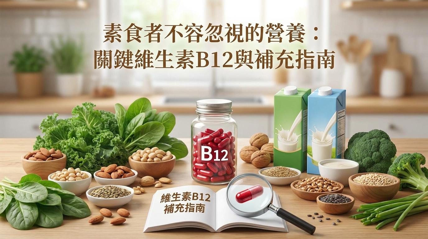 純素食者不可忽視的營養:維生素B12的關鍵角色與補充指南 封面圖